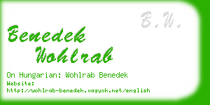 benedek wohlrab business card
